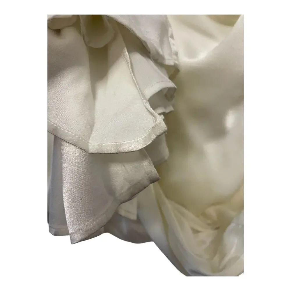 Michael Costello Cecelia Gown Satin Cowl Neck Formal Wedding Gala Party Prom XS